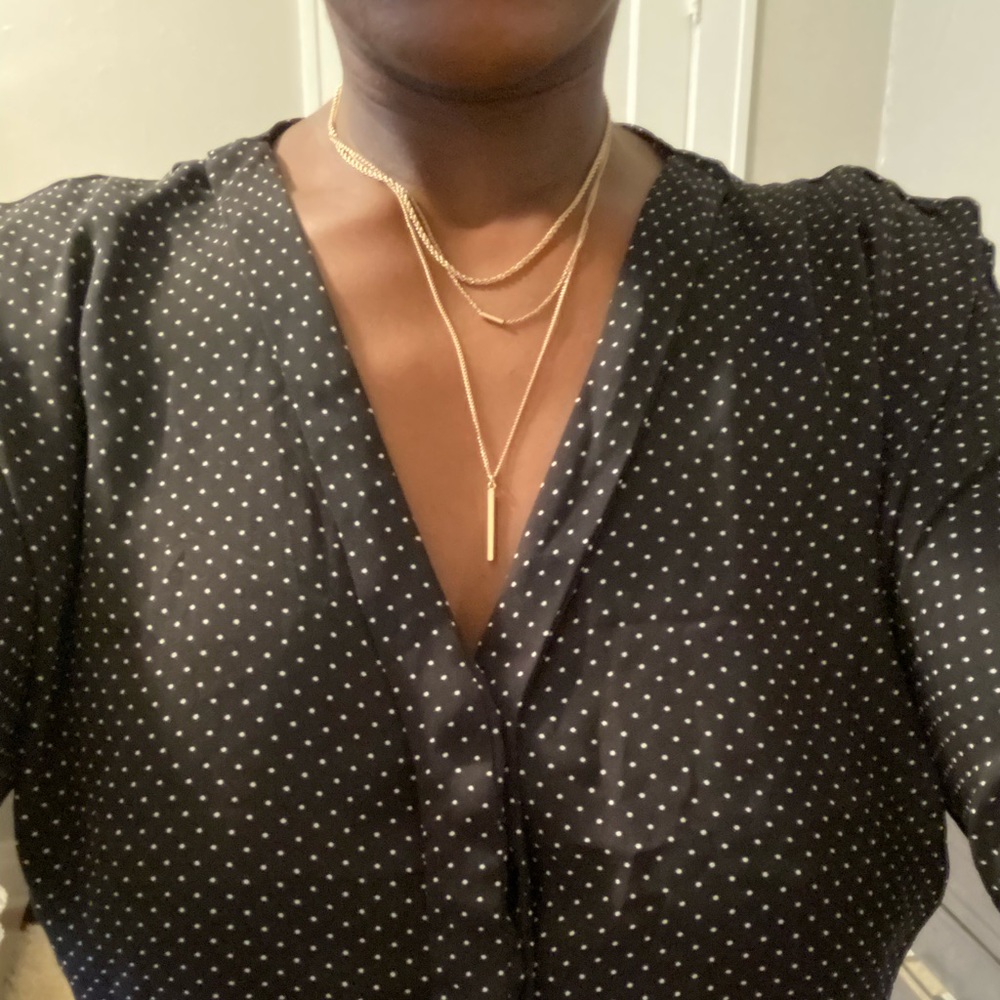 Zara Black/white MICRO Polka Dot Bodysuit - Picture 1 of 7